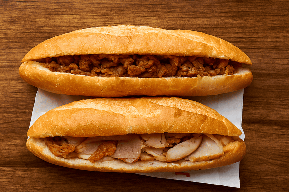 The baguette at Banh Mi Sai Gon Hoi An is pleasantly soft and airy